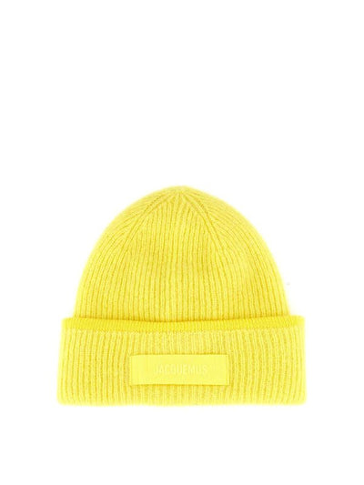 Cappello Beanie Con Logo In Grosgrain