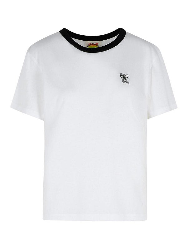 T-shirt In Misto Cotone Bianco