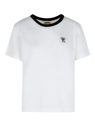 T-shirt In Misto Cotone Bianco