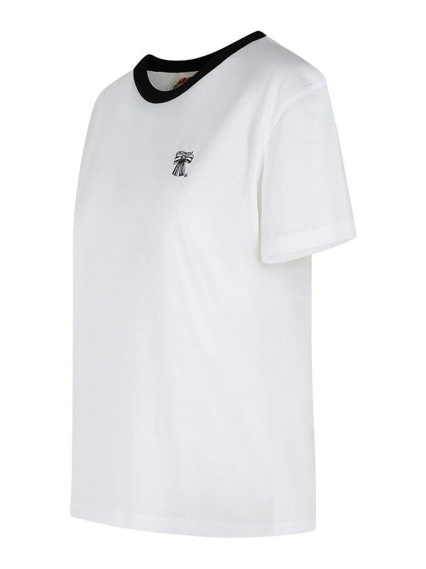 T-shirt In Misto Cotone Bianco