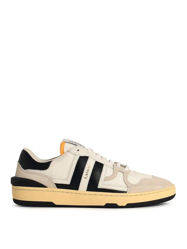 Sneakers In Misto Pelle Bianco Argilla