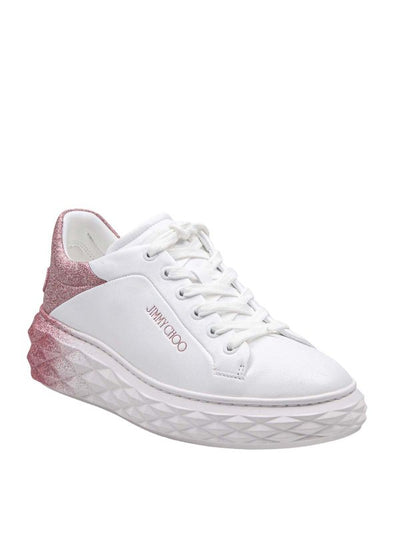 Sneakers In Pelle Bianca Con Glitter Degrade