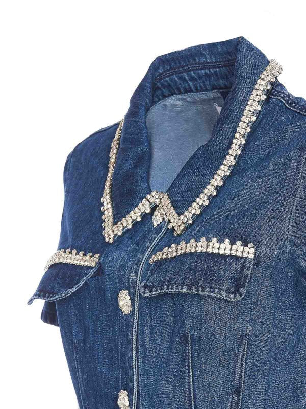 Minivestito  Con Colletto In Denim