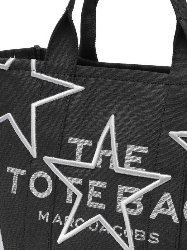 Borsa Tote Media In Tela Con Stelle