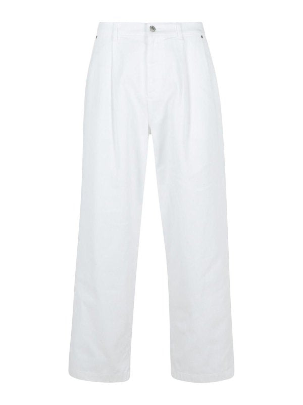 Pantaloni Di Cotone Bianco