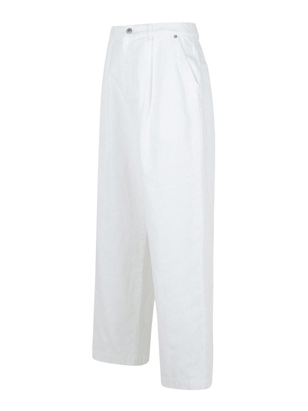 Pantaloni Di Cotone Bianco