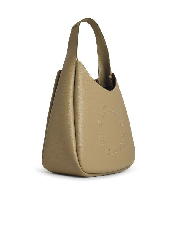 Borsa In Morbida Pelle Vegana Beige