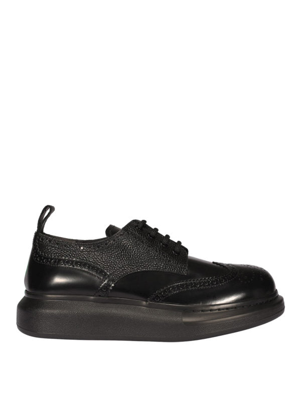 Stringate In Pelle Nera Con Dettaglio Brogue