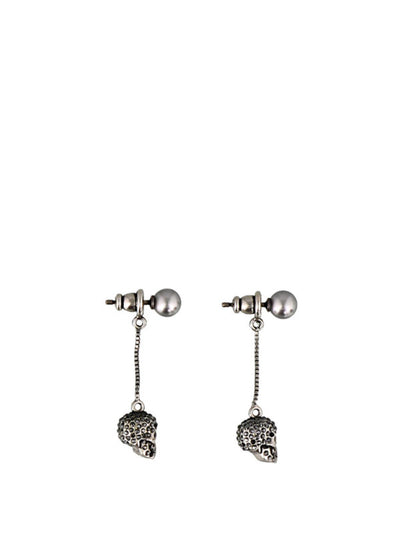 Orecchini Pave Skull Color Argento