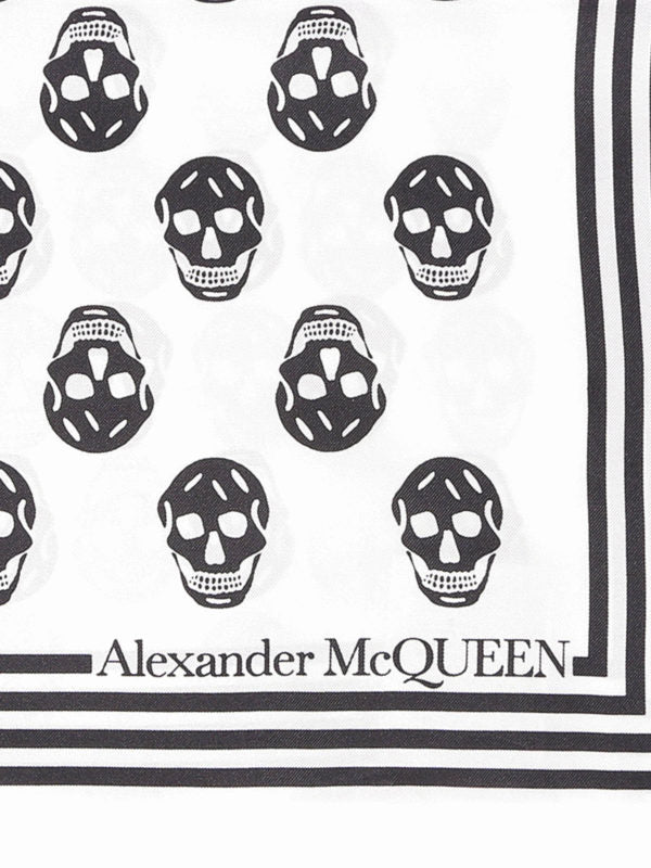 Foulard Skull In Seta Bianco