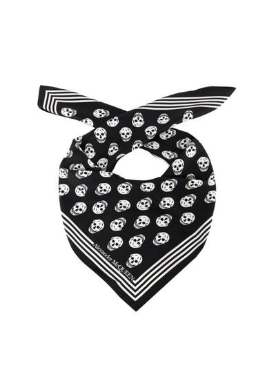 Foulard Skull In Seta Nero