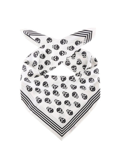 Foulard Skull In Seta Bianco