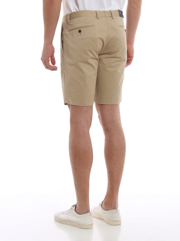 Pantaloni Corti In Cotone Stretch Beige