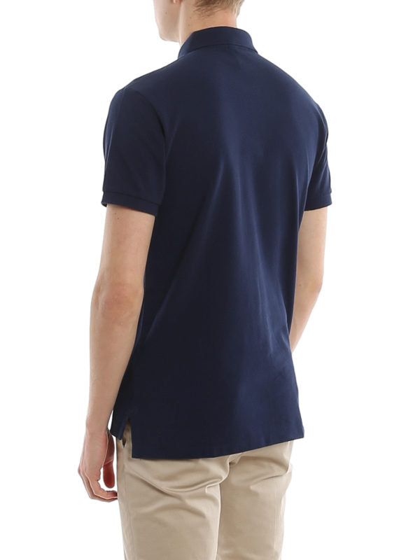 Polo Slim Fit In Cotone Piqué Navy