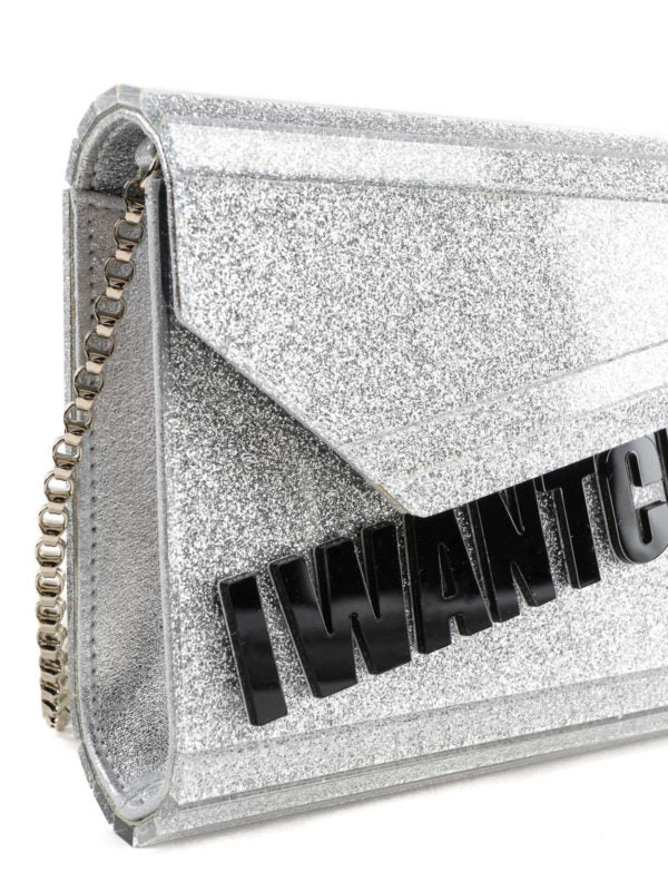 Clutch Candy-i Want Choo In Glitter Argento