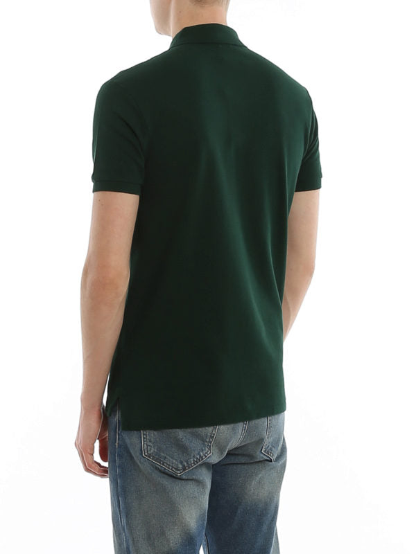 Polo In Cotone Slim Verde Scuro