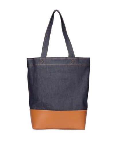 Shopper Axel In Denim E Pelle