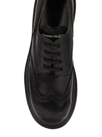 Stringate In Pelle Nera Con Dettaglio Brogue