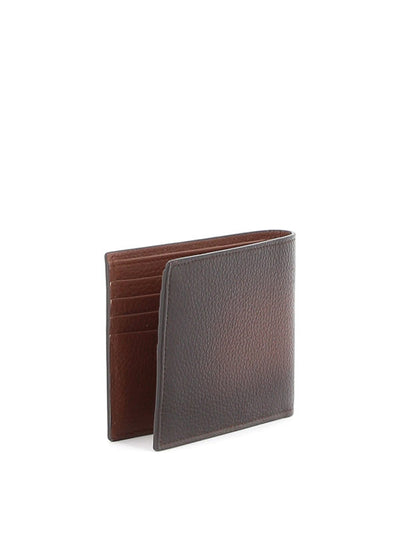 Portafoglio Bifold In Pelle A Grana Sfumata