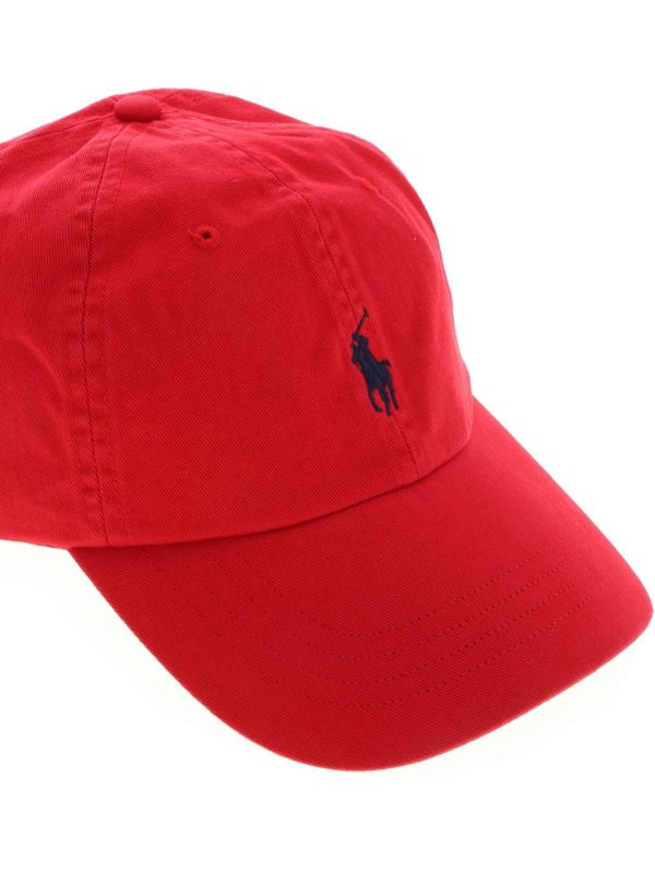 Cappello Da Baseball Rosso Con Logo