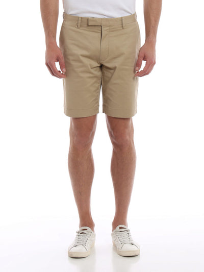 Pantaloni Corti In Cotone Stretch Beige