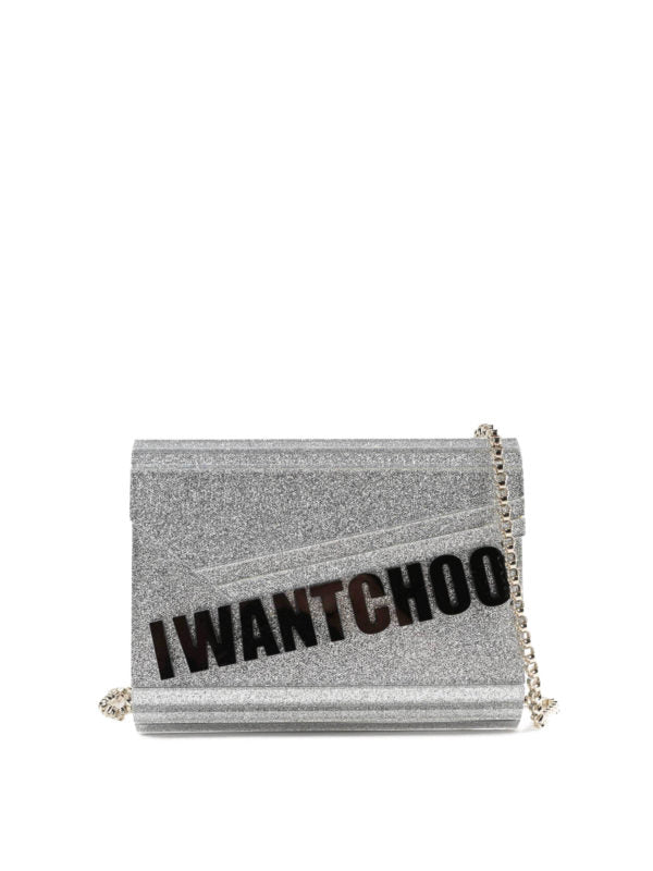 Clutch Candy-i Want Choo In Glitter Argento