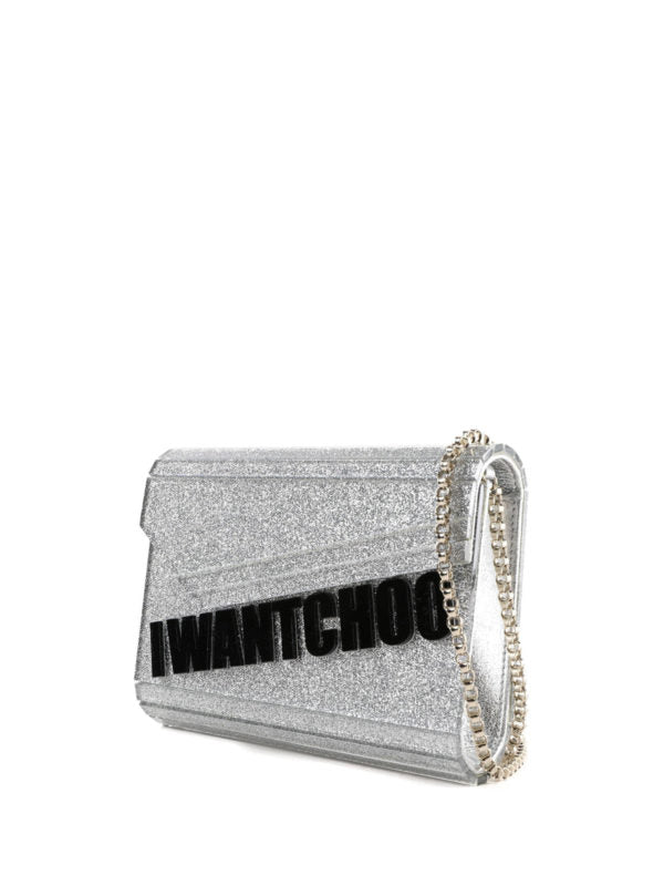 Clutch Candy-i Want Choo In Glitter Argento