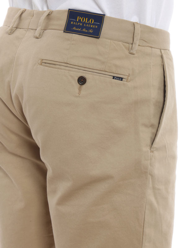 Pantaloni Corti In Cotone Stretch Beige