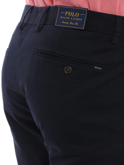 Pantaloni Corti In Cotone Stretch Blu Scuro