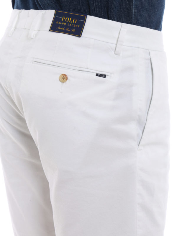 Pantaloni Corti In Cotone Stretch Blu Bianco