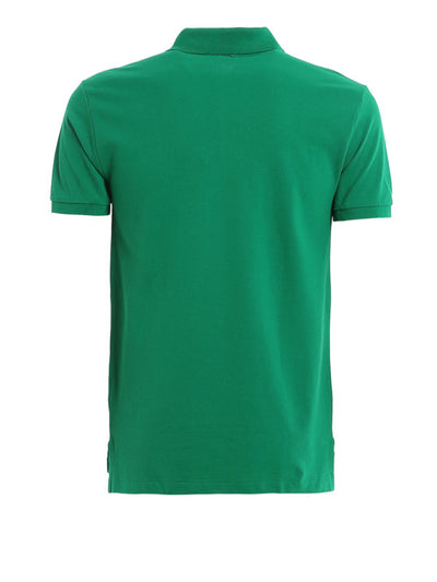 Polo Slim Fit In Cotone Piqué Verde