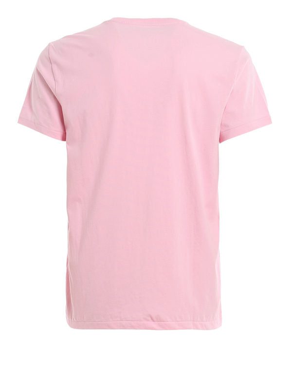 T-shirt Rosa Con Logo Ricamato