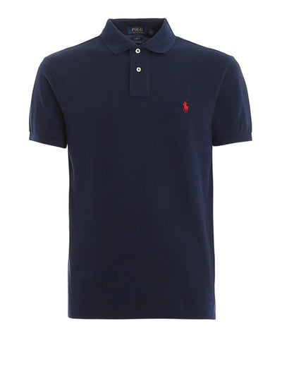 Polo Slim Fit In Cotone Piqué Navy