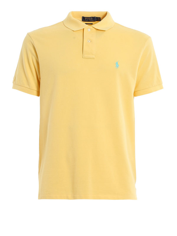 Polo In Cotone Slim Gialla