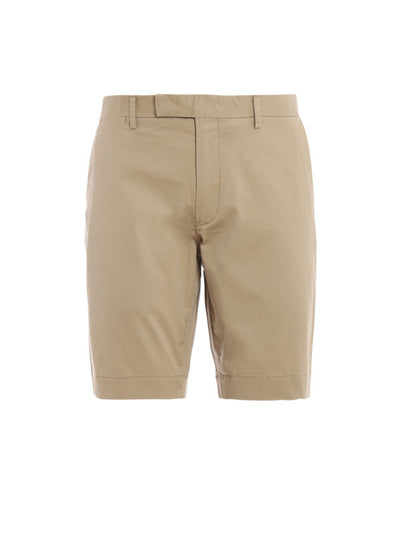 Pantaloni Corti In Cotone Stretch Beige