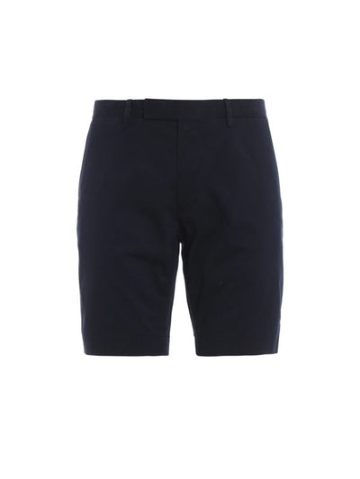 Pantaloni Corti In Cotone Stretch Blu Scuro