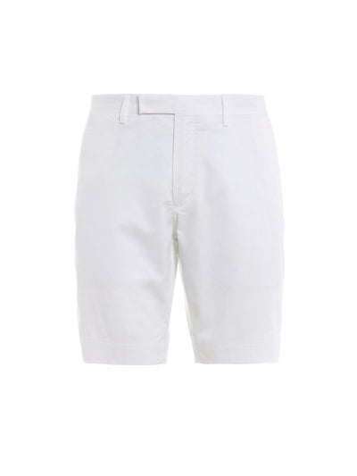 Pantaloni Corti In Cotone Stretch Blu Bianco