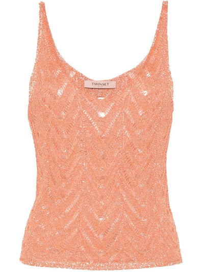 Lace And Lurex Tank Top