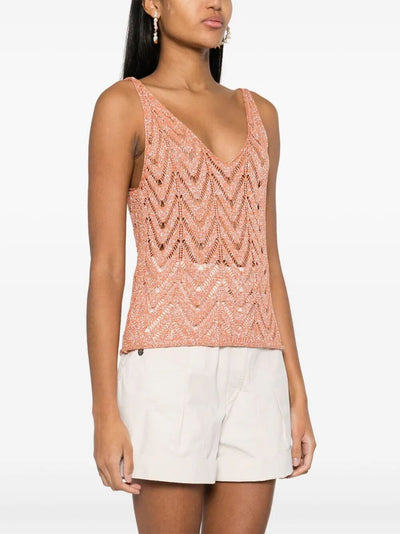 Lace And Lurex Tank Top
