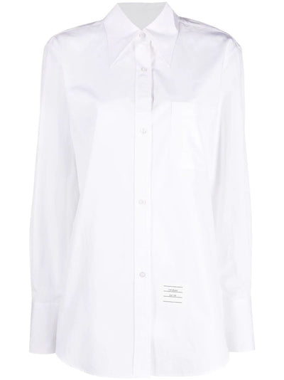 Exaggerated Easy Fit Point Collar Shirt In Poplin