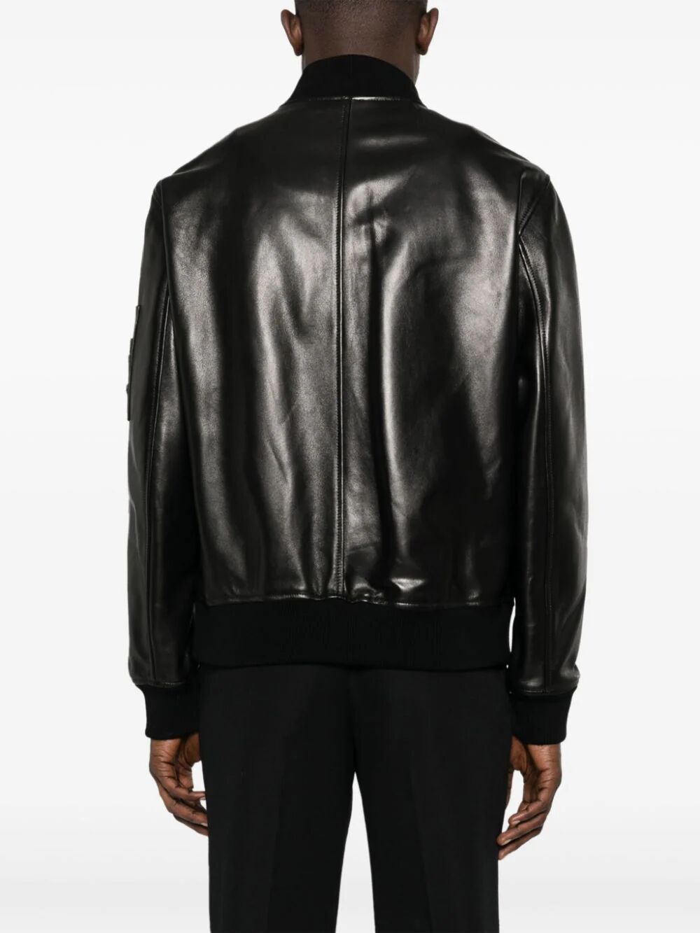 Blouson Leather Solid Leather Versace Embroidery