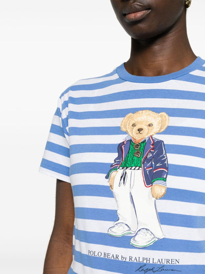 Short Sleeves Striped T-shirt With Teddy