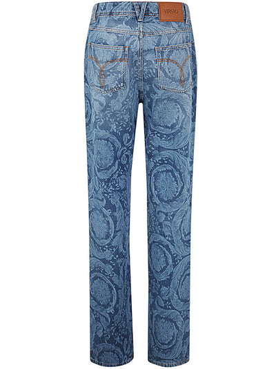 Pant Denim Laser Stone Wash Baroque Series Denim Fabric With Special Treatment