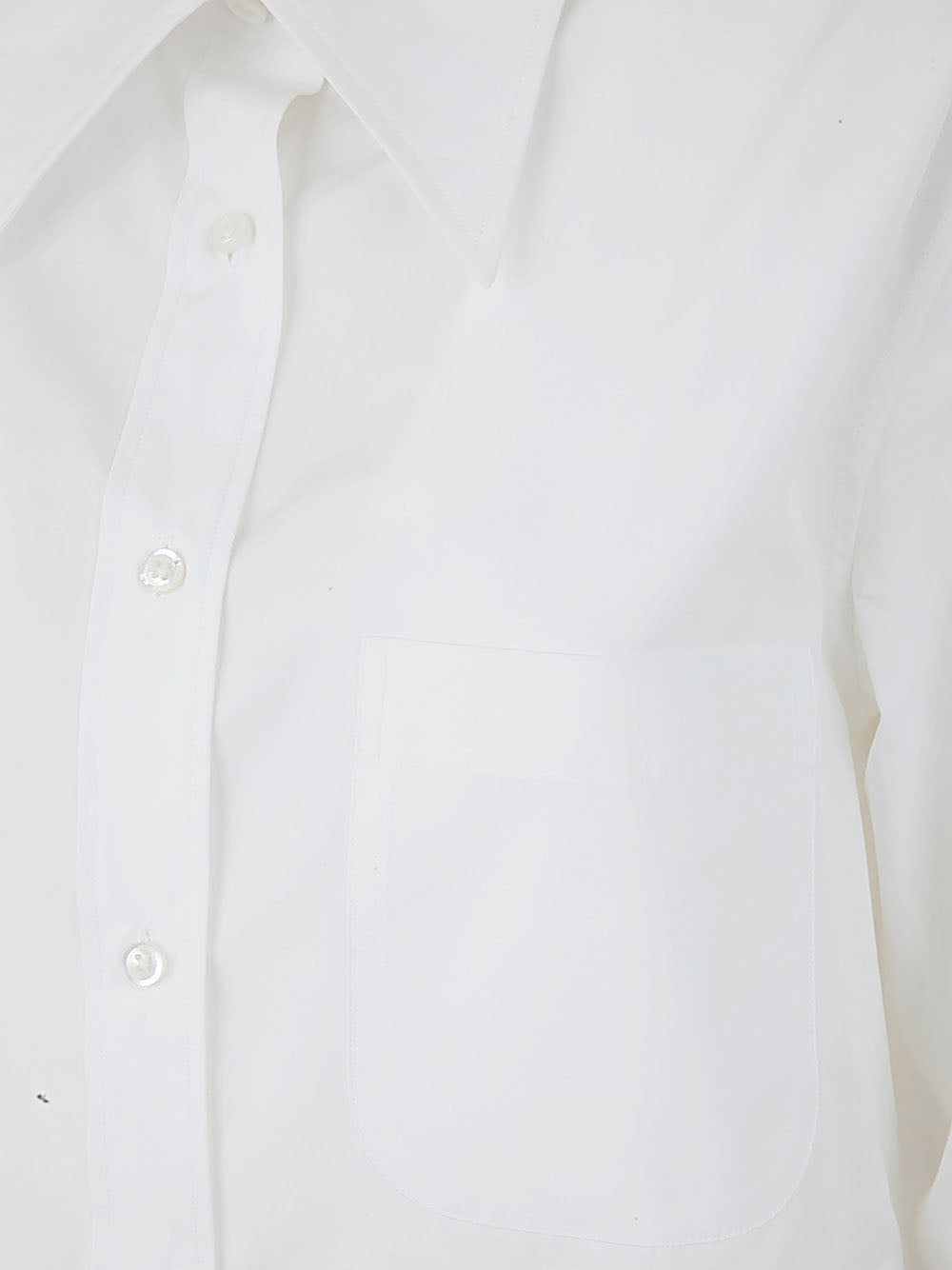 Exaggerated Easy Fit Point Collar Shirt In Poplin