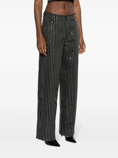Sequin Twill Wide Pants