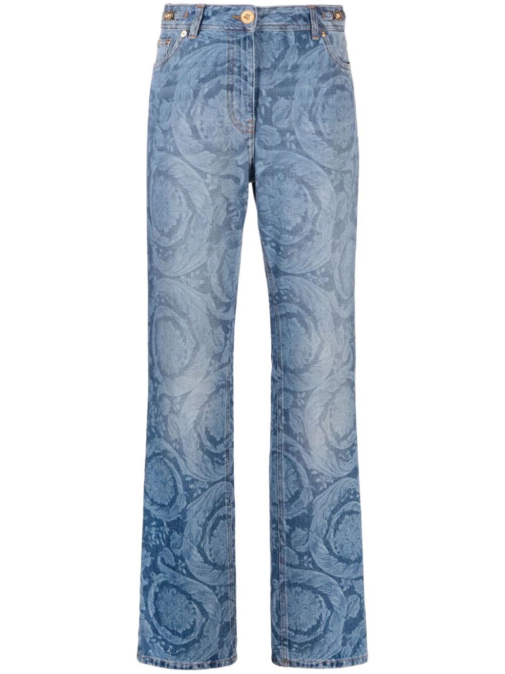 Pant Denim Laser Stone Wash Baroque Series Denim Fabric With Special Treatment