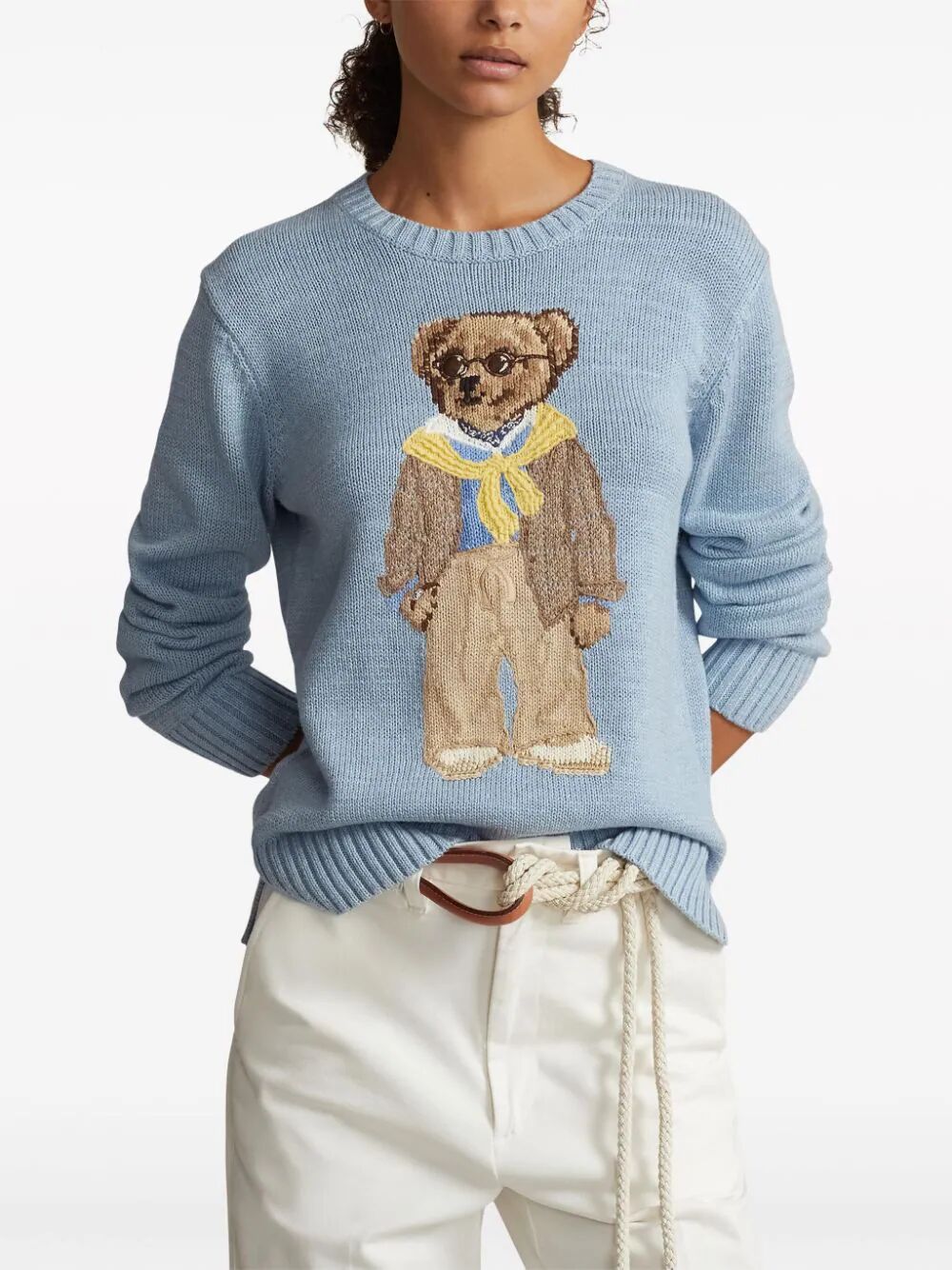 Crew Neck Sweater With Teddy