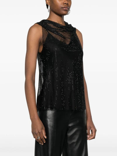 Sleeveless Top With Tulle