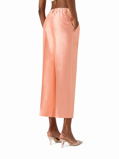 Shantung Cropped Pants With Elastic On Back