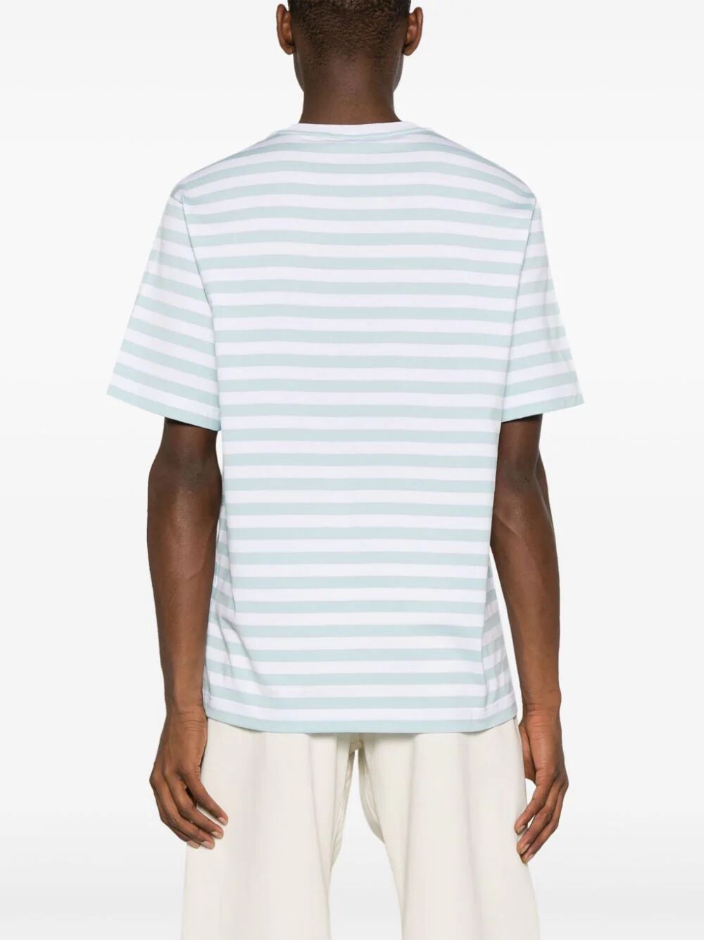 T-shirt Striped Jersey Fabric + Embroidered Versace Nautical Emblem